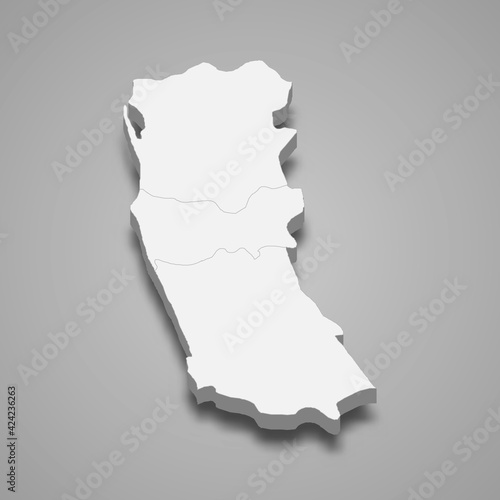 3d isometric map of Western Province of Sri Lanka