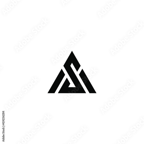 initial AS logo design vector