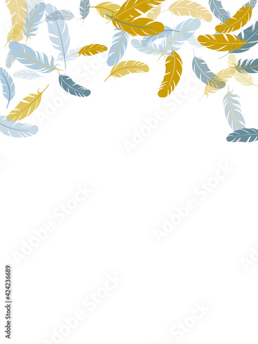 Flying feather elements airy vector design.