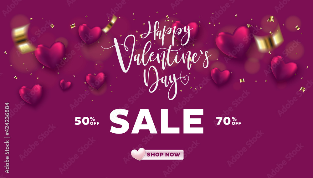 Valentine's Day Sale Banner Background