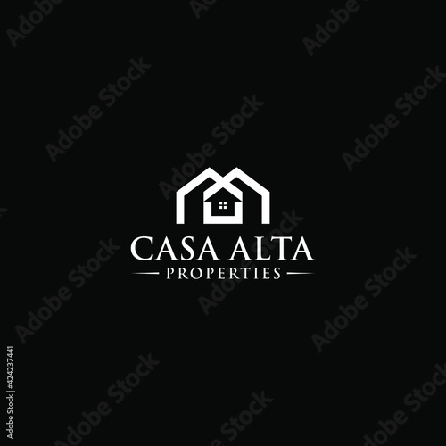 luxury home logo design vector