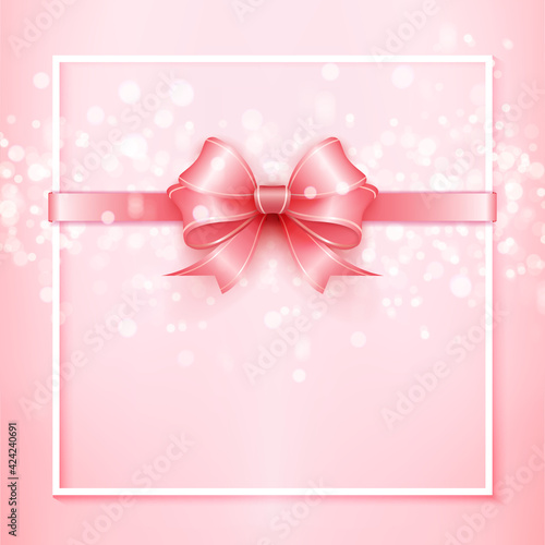 Cute pink ribbon with shining bokeh background © Phoebe Yu