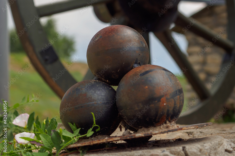 A dummy of a combat core from historical cannons in Tiraspol, Transnistria (Moldova)