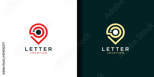 Letter o io location logo design. icon inspiration