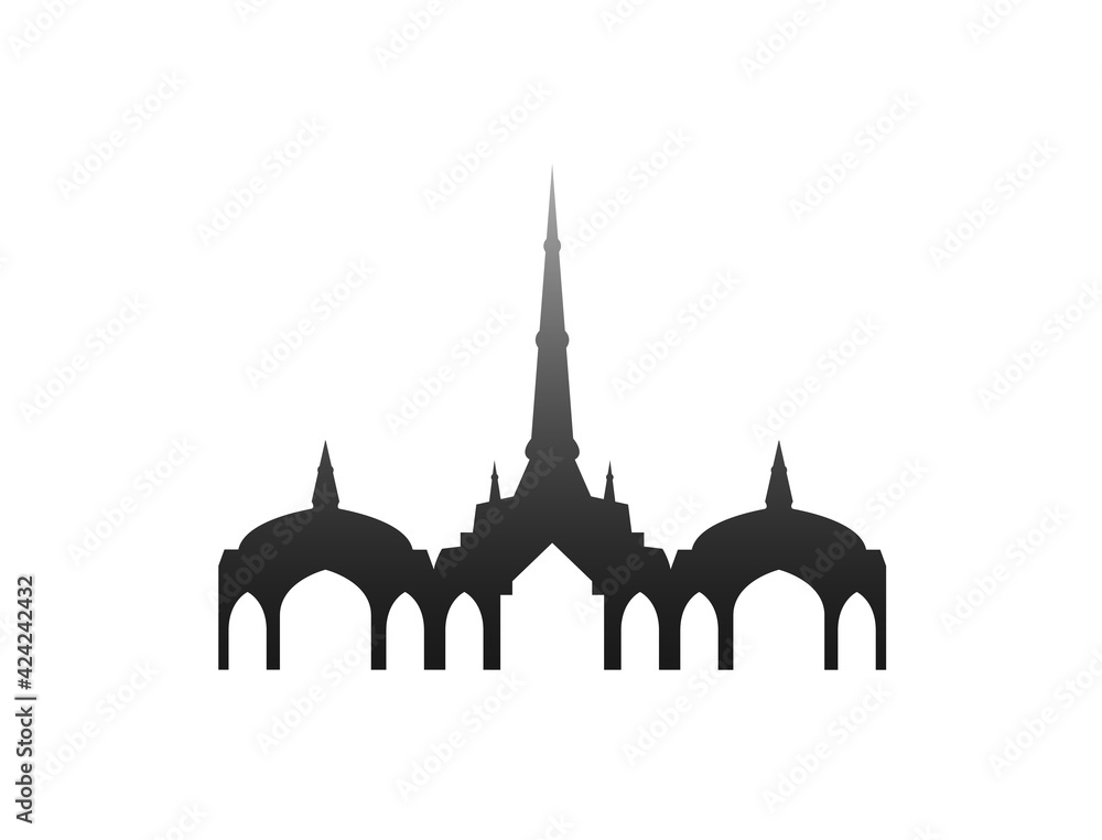 icon of a mosque with towering minarets
