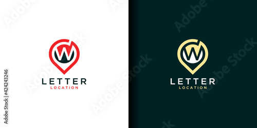 Letter w location logo design. icon inspiration