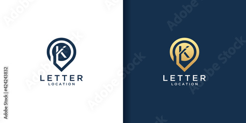 Letter k location logo design. icon inspiration