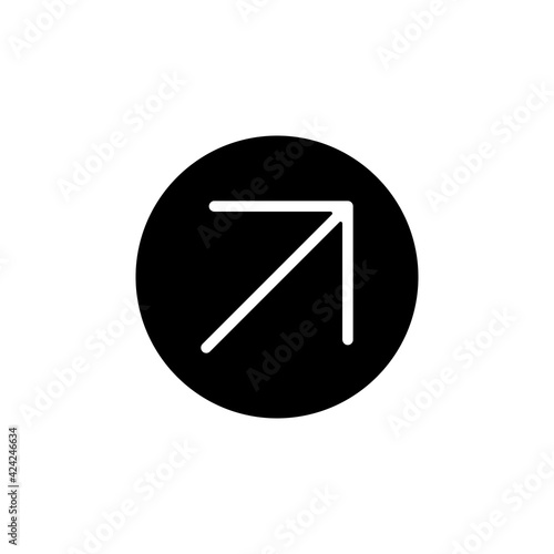 Free Download Arrow right top vector glyph icon. Navigation sign - GFXLoad