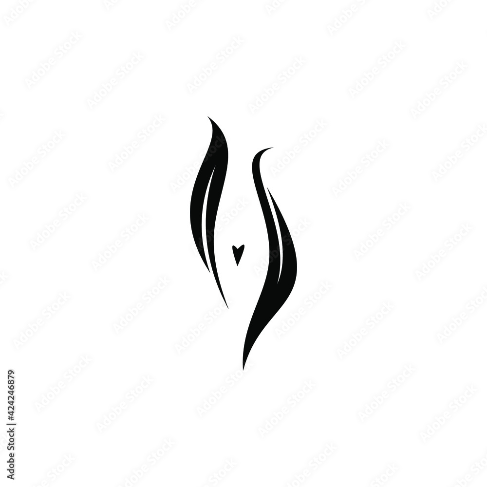 leaf and woman logo leaf and woman logo