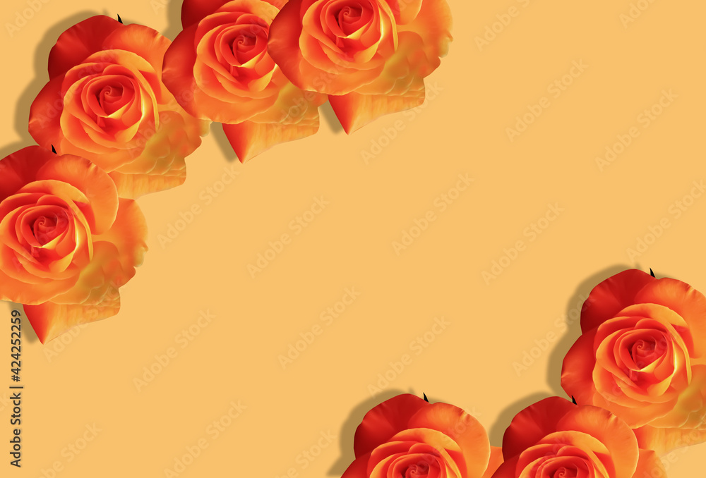 decorated with natural flower isolated background.