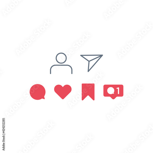 Icons for social media applications. Vector