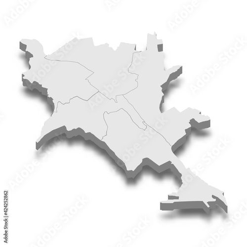 3d isometric map of Chisinau City is a Capital of Moldova