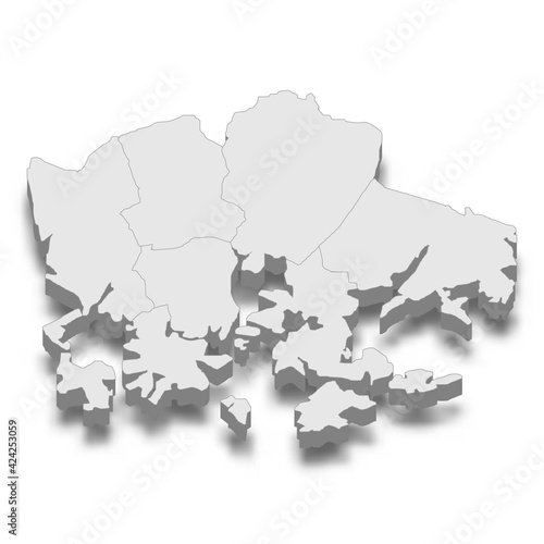 3d isometric map of Helsinki City is a Capital of Finland
