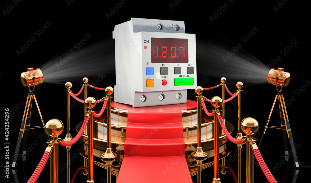 Podium with digital timer switch, 3D rendering Podium with digital timer switch, 3D rendering