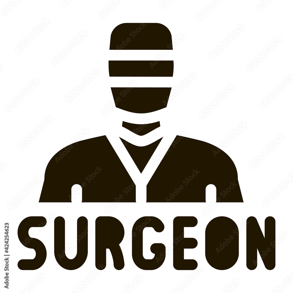 surgeon doctor glyph icon vector. surgeon doctor sign. isolated symbol illustration surgeon doctor glyph icon vector. surgeon doctor sign. isolated symbol illustration