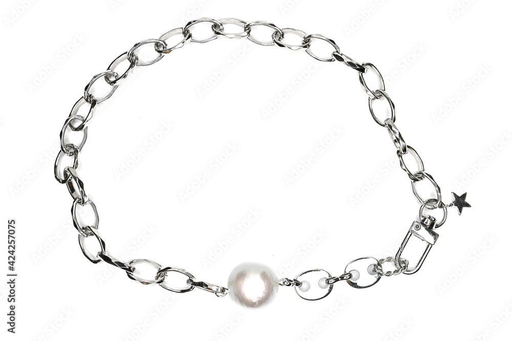 Stylish choker chain with pendant isolated on white. Woman trendy fashion accessories. Fashionable jewelry. Stylish choker chain with pendant isolated on white. Woman trendy fashion accessories. Fashionable jewelry.