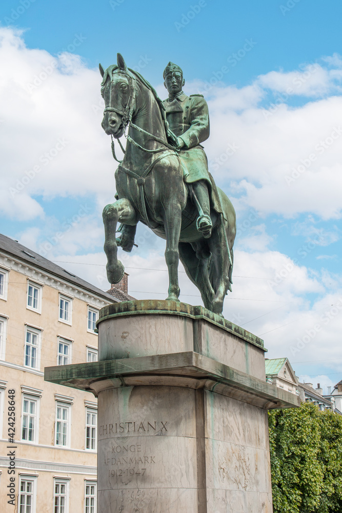 Christian X. Staue (equestrian statue of Christian X.) at Annæ Plads copenhagen Region Sjælland (Region Zealand) Denmark