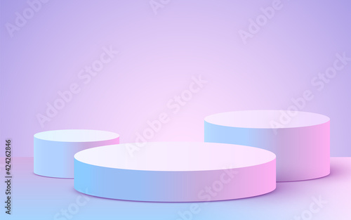Abstract scene background. Cylinder podium on background. Product presentation, mock up, show cosmetic product, Podium, stage pedestal or platform.