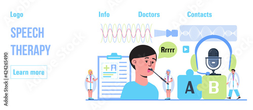 Speech therapist, defectology for online consultation concept vector. Family doctor for remote and distance medical support. Psychological help service