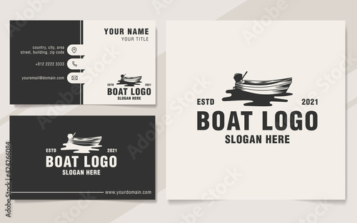 Vintage boat logo template monogram style