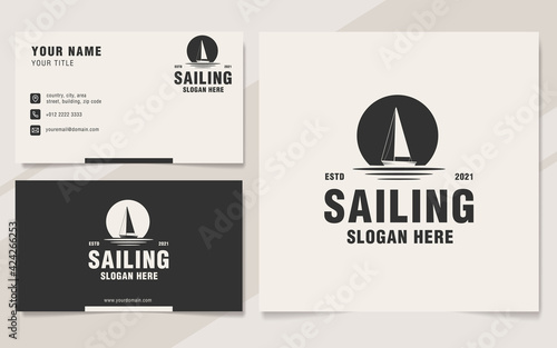 Vintage sailing logo template monogram style