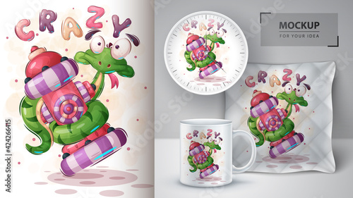 Crazy snake - poster and merchandising.