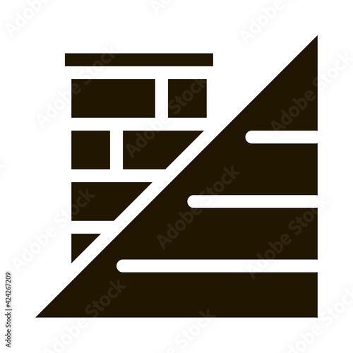 roof and chimney glyph icon vector. roof and chimney sign. isolated symbol illustration