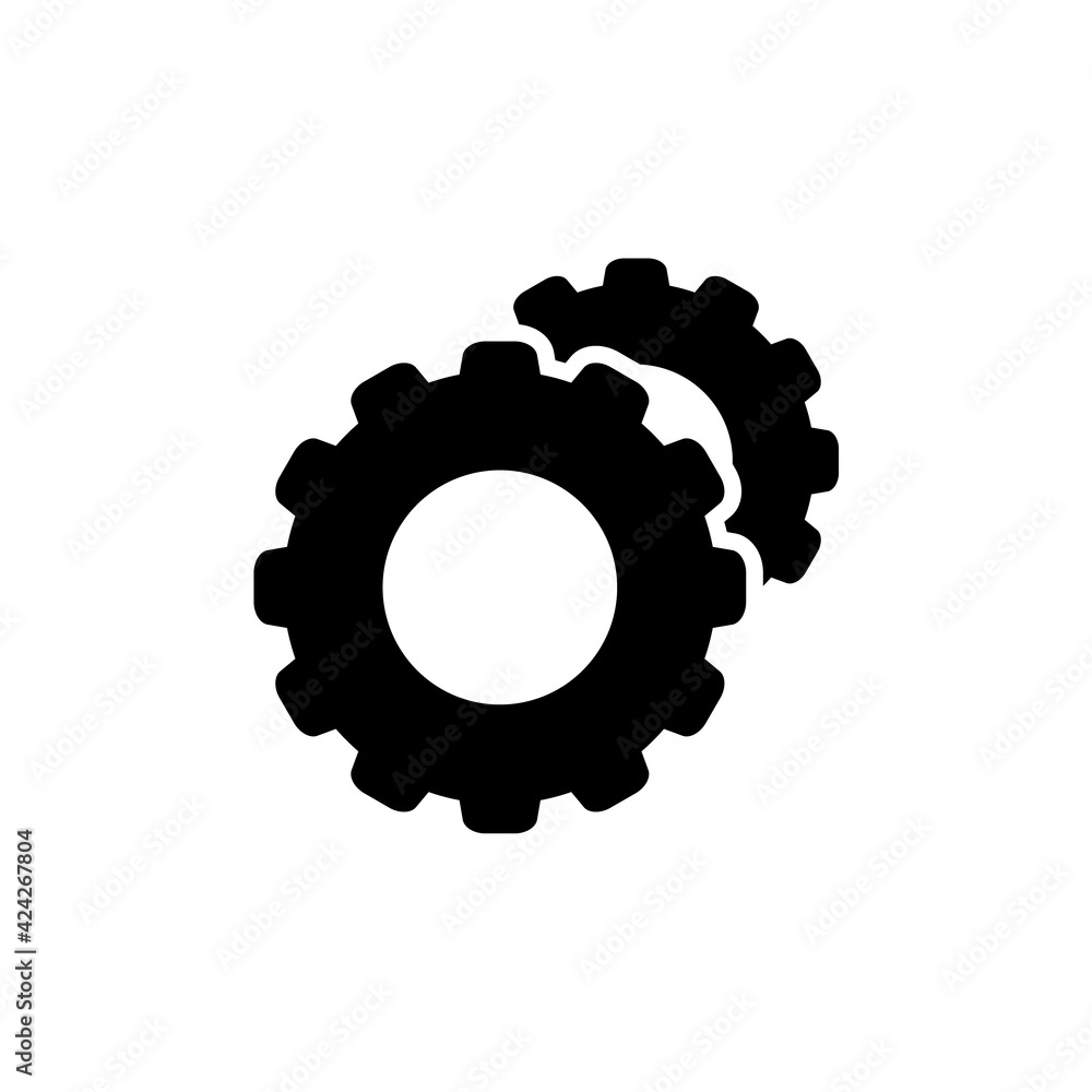 Gear icon, logo isolated on white background Gear icon, logo isolated on white background