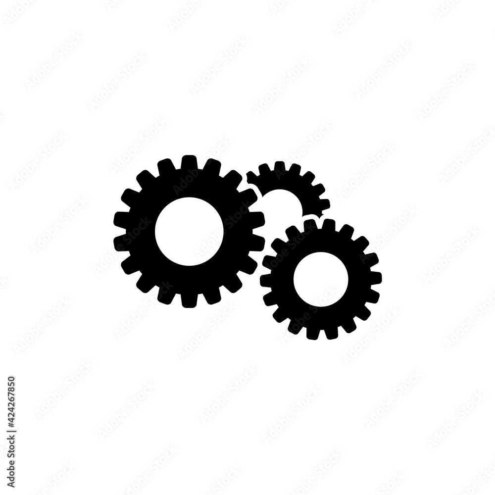 Gear icon, logo isolated on white background Gear icon, logo isolated on white background