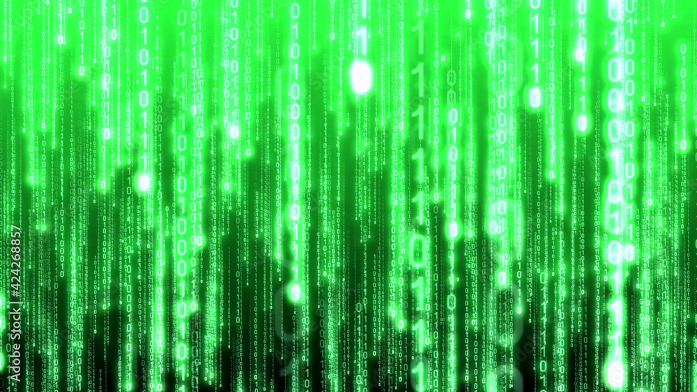 Matrix, binary code - computer application, Internet concept - 3D illustration Matrix, binary code - computer application, Internet concept - 3D illustration