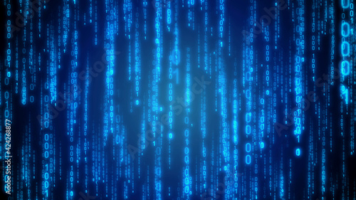 Matrix, binary code - computer application, Internet concept - 3D illustration