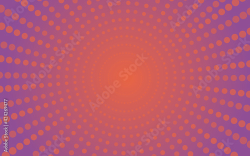 Purple background with dots. Abstract background with halftone dots design. Vector illustration.