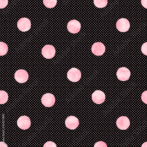 Polka dot watercolor seamle...