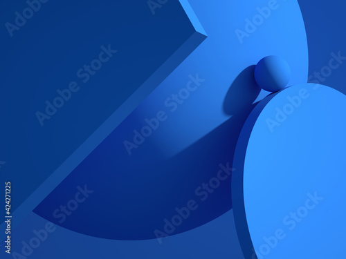 Fototapeta Naklejka Na Ścianę i Meble -  Abstract blue minimal installation, 3d art