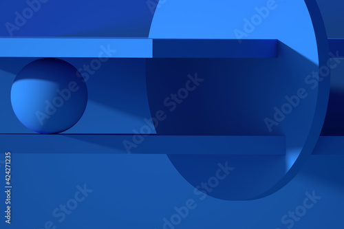 Fototapeta Naklejka Na Ścianę i Meble -  Minimal installation of geometric shapes, 3d render