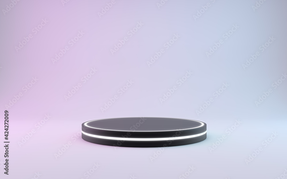Black podium isolated on a colorful background Black podium isolated on a colorful background