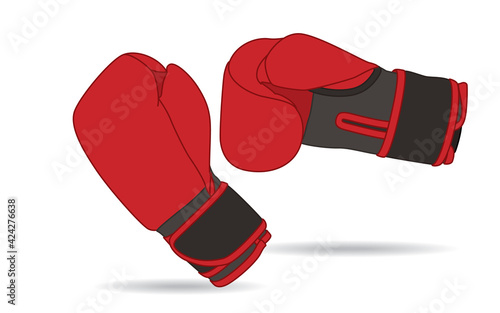 boxing gloves red, isolated on a white background