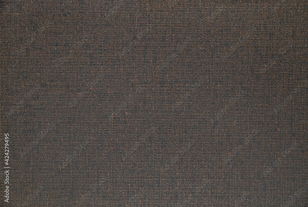 Fototapeta premium Background: rough brown fabric with blank space for lettering