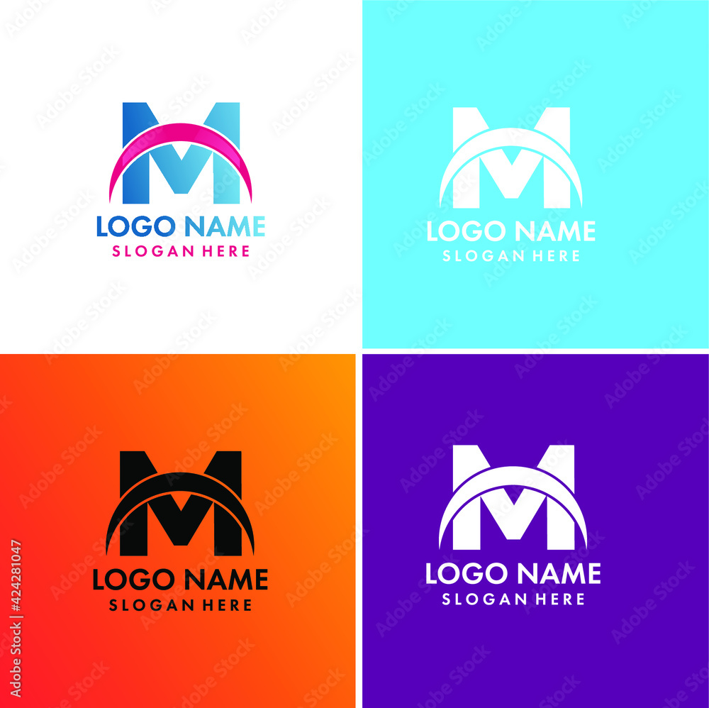 Fototapeta premium M letter logo Company logo 