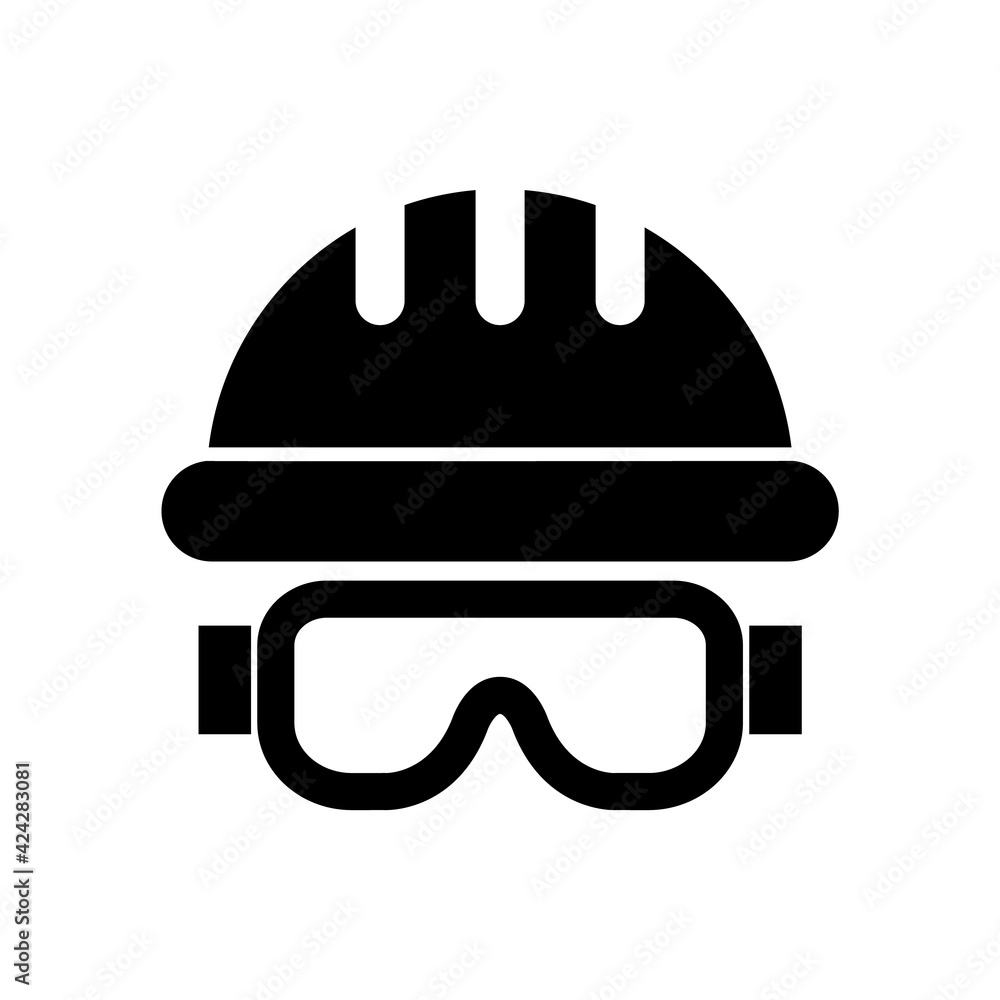 Fototapeta premium Safety helmet icon, logo isolated on white background