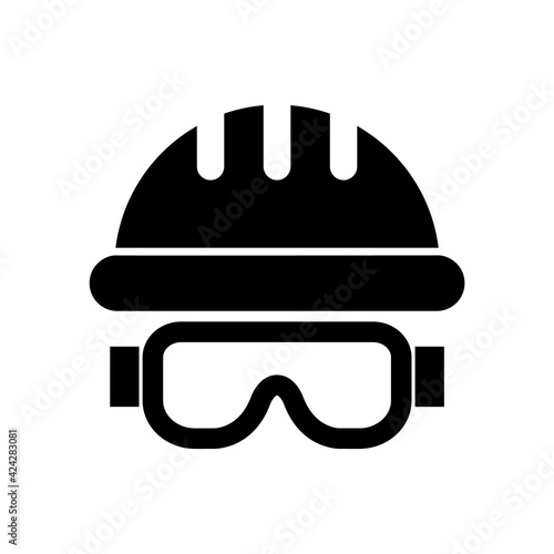 Safety helmet icon, logo isolated on white background