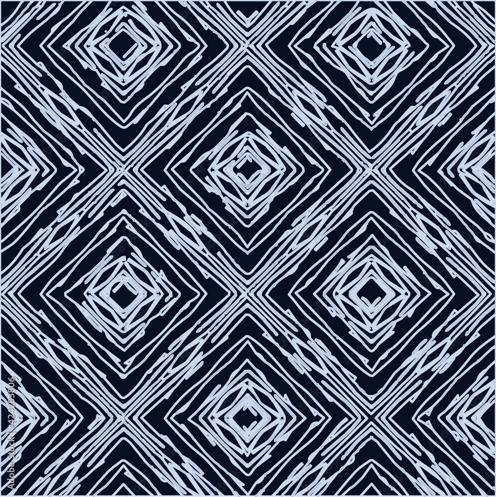 Geometric vector pattern with triangular elements. Seamless abstract ornament for wallpapers and backgrounds. Black and white colors.
Geometric vector pattern with triangular elements. Seamless abstract ornament for wallpapers and backgrounds. Black and white colors.
