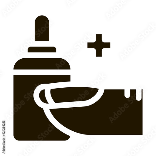 peeling nails glyph icon vector. peeling nails sign. isolated symbol illustration