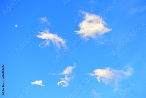 blue sky with clouds air summer blue nature atmosphere cloudscape beatiful lignt color abstract © Lioudmila