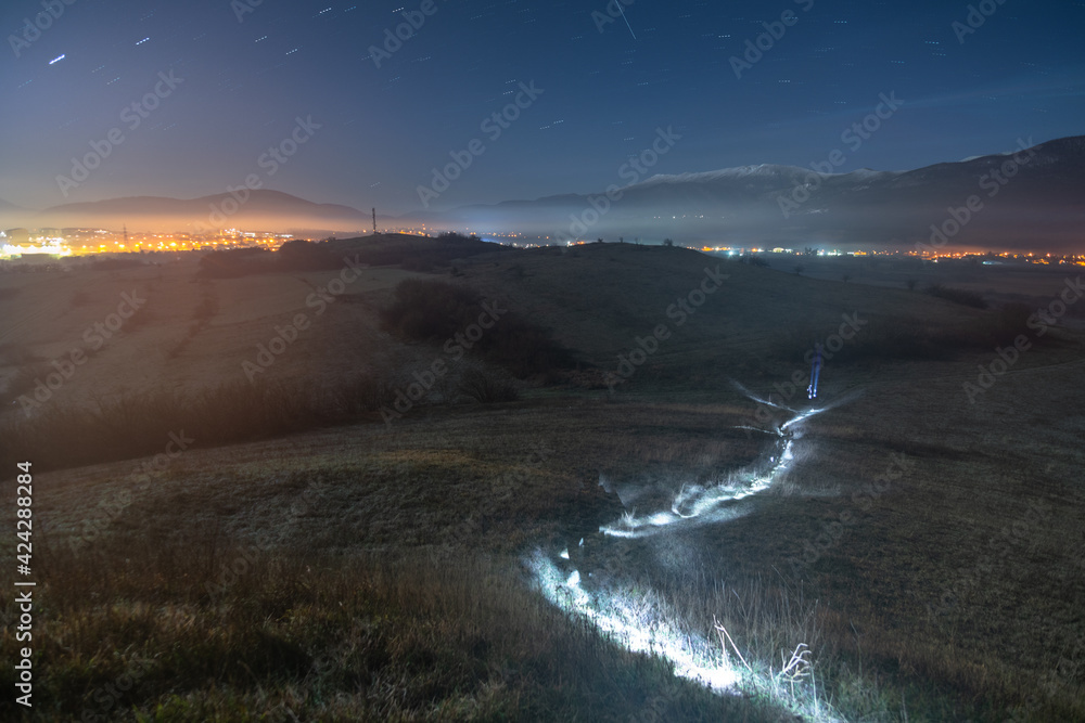 Fototapeta premium Landscape under the moon light