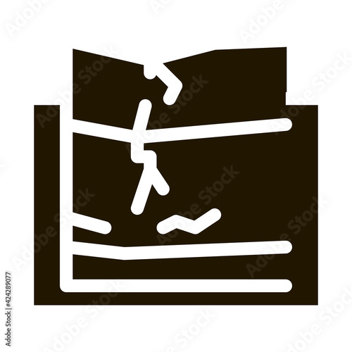 cracked foundation glyph icon vector. cracked foundation sign. isolated symbol illustration