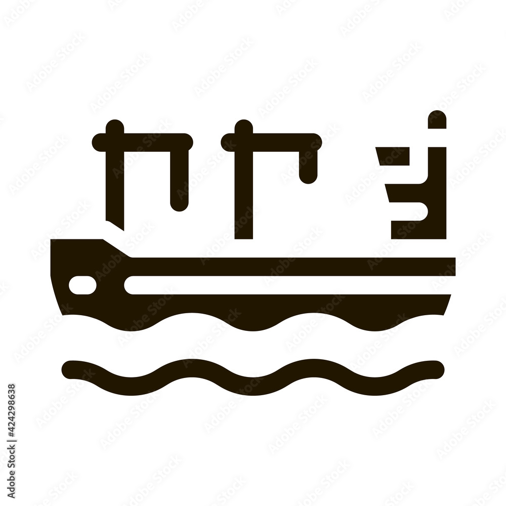 crane on boat glyph icon vector. crane on boat sign. isolated symbol illustration crane on boat glyph icon vector. crane on boat sign. isolated symbol illustration