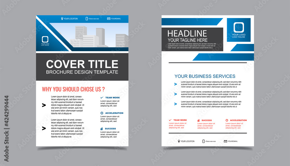 a4 Brochure flyer business template abstract geometric blue line a4 Brochure flyer business template abstract geometric blue line