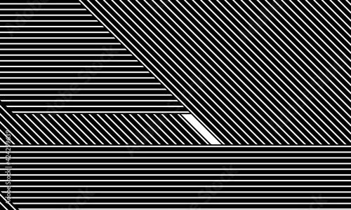 Composición abstracta de rayas negras  diagonales y horizontales photo