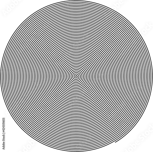 Espiral negra creando un efecto de superficie met  lica